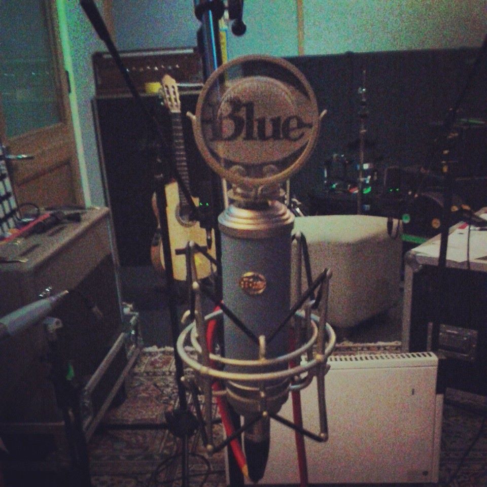 Recording a charity record on a sweet microphone in a studio in Shoreditch.