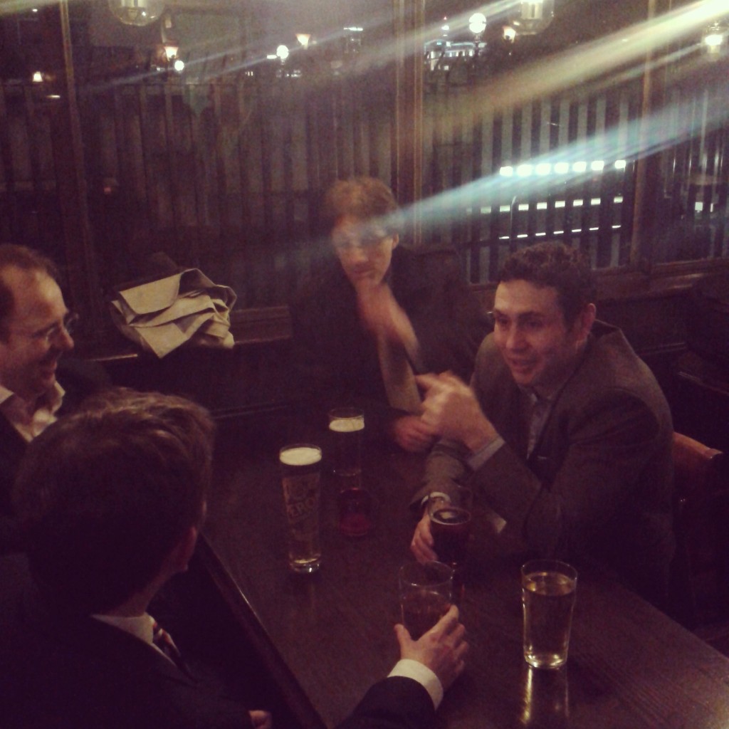 Pint with Stephen Jones.